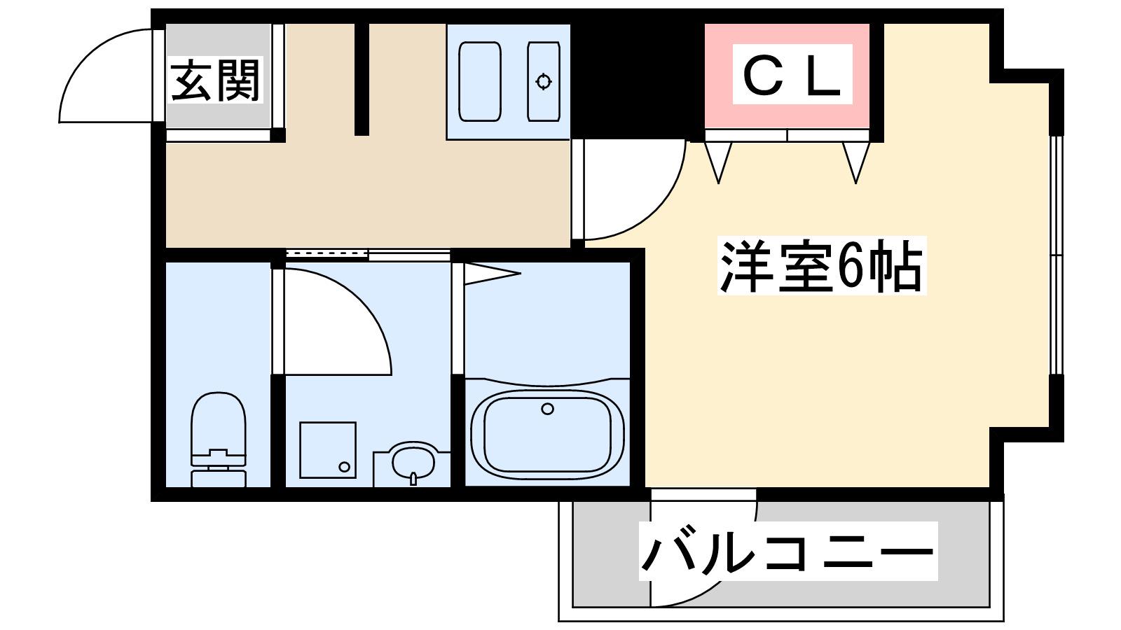 IF西梅田(1K/4階)の間取り写真
