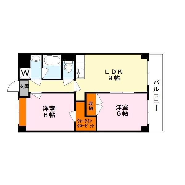 VILLAGE(2LDK/8階)の間取り写真