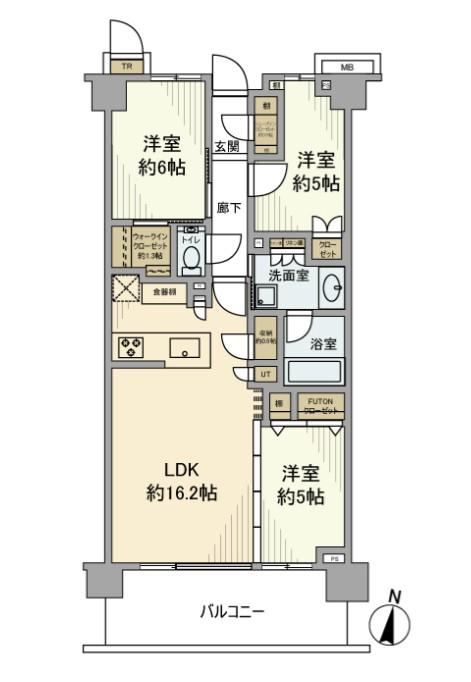 パークシティ高田馬場(3LDK/3階)の間取り写真