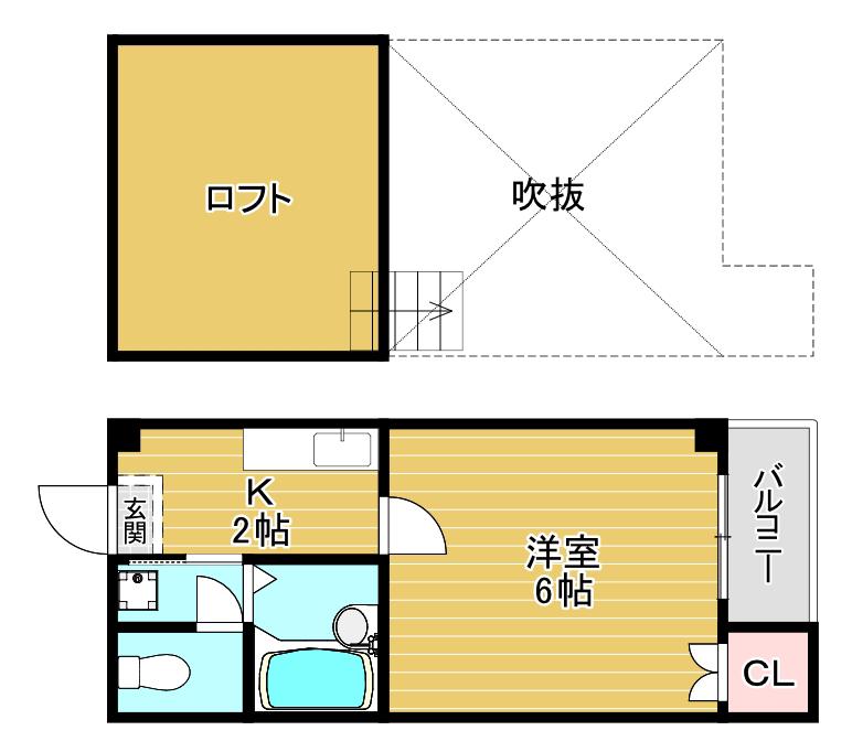 エヌズコートII(1K/3階)の間取り写真