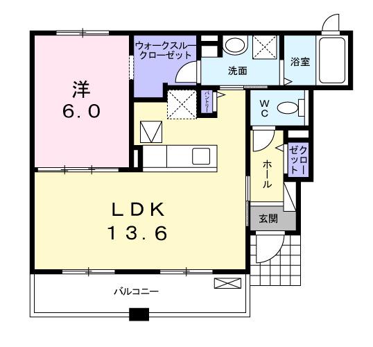CREANJYU(1LDK/1階)の間取り写真