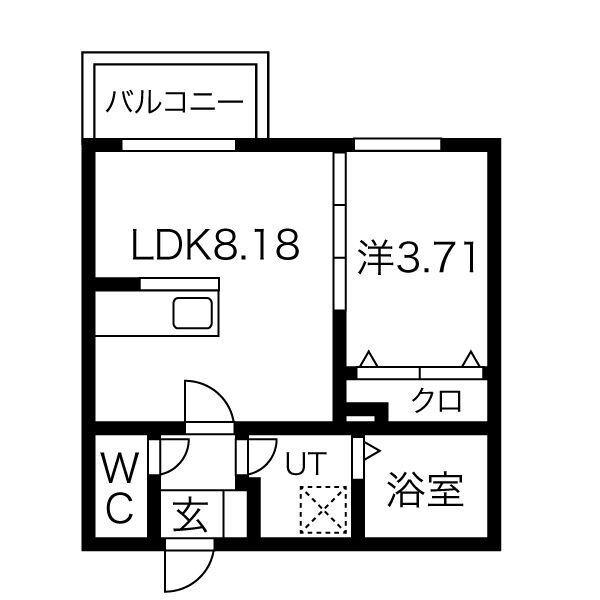 キーワイド(1LDK/3階)の間取り写真
