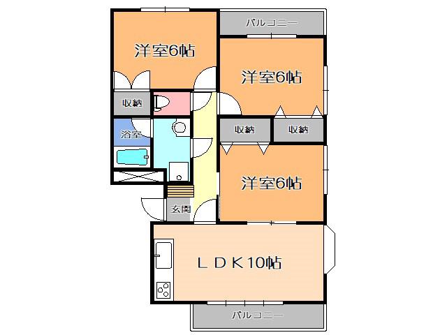 MDイーストI(3LDK/3階)の間取り写真