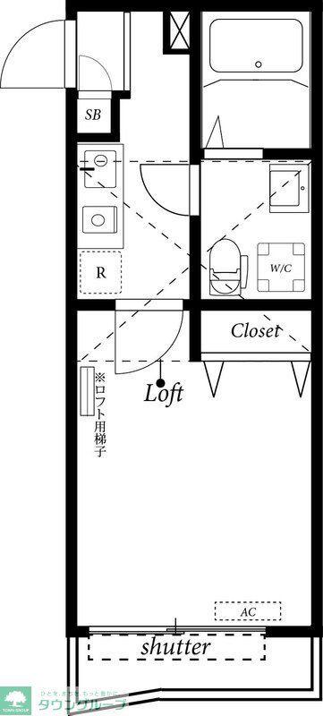 FERIO東戸塚(1K/2階)の間取り写真