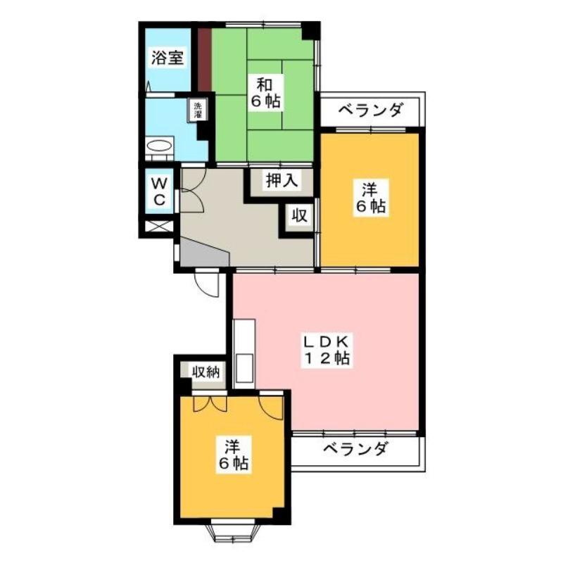ドミール94(3LDK/3階)の間取り写真