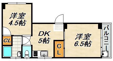 BLANCUBE大塚(2DK/3階)の間取り写真