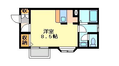 サンクラブ牡丹山(ワンルーム/1階)の間取り写真