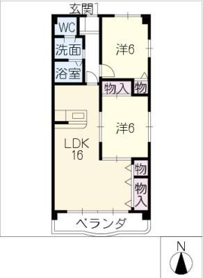 ネオレジデンス(2LDK/2階)の間取り写真