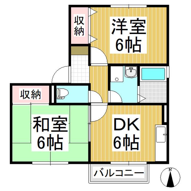 アーバン宮北(2DK/1階)の間取り写真