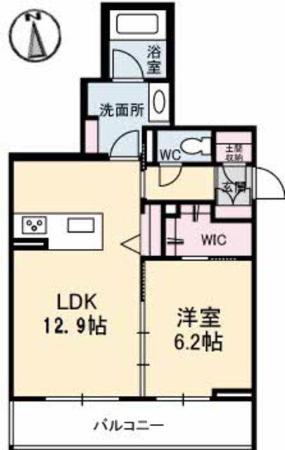 べレオガーデンズ弥右衛門(1LDK/3階)の間取り写真