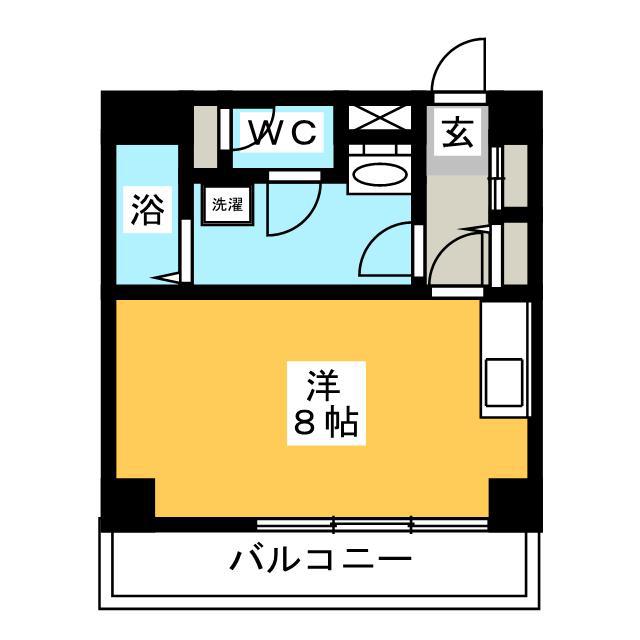 クリークビル(ワンルーム/3階)の間取り写真
