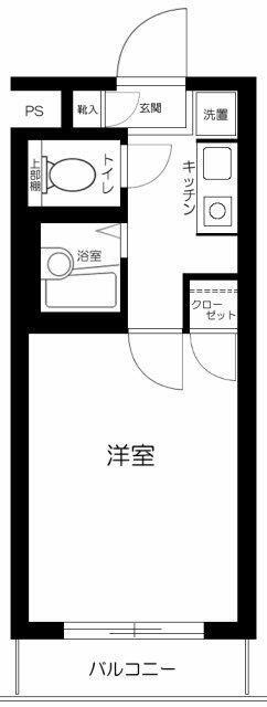 スカイコート高円寺第5(1K/1階)の間取り写真