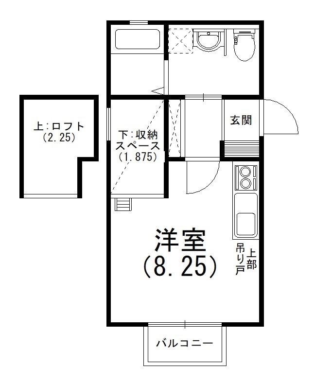 ラトン・ラヴール(ワンルーム/2階)の間取り写真