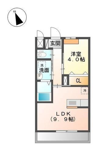 JR日豊本線 高城駅 徒歩27分 2階建 築11年(1LDK/2階)の間取り写真