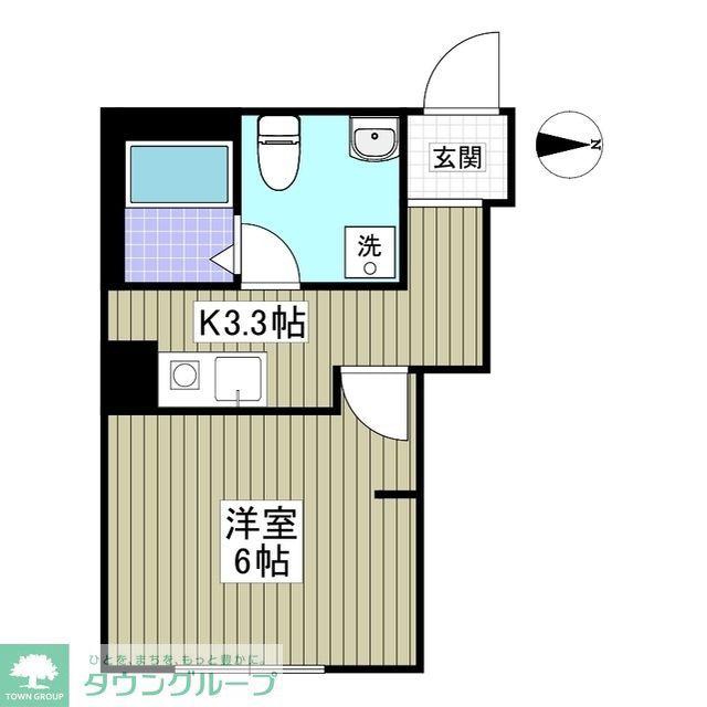 春の陽のアリア(1K/2階)の間取り写真