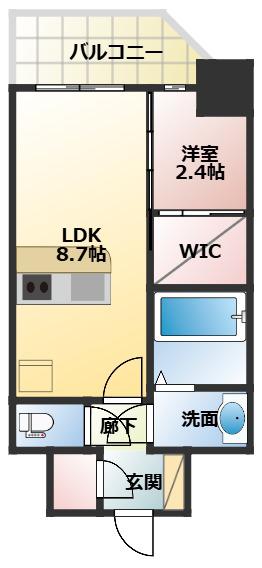 セレニテ新大阪グランデ ミリュー(1LDK/3階)の間取り写真