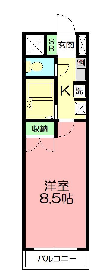 リバーサイドパレス(1K/3階)の間取り写真