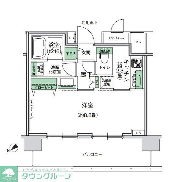 スタイリオ梶が谷(1K/4階)の間取り写真