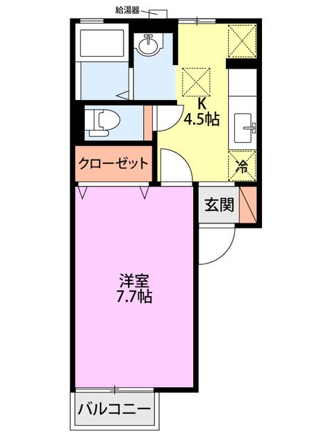 スターハイツ(1K/1階)の間取り写真