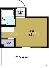 ボンジュール夕凪(ワンルーム/5階)の間取り写真