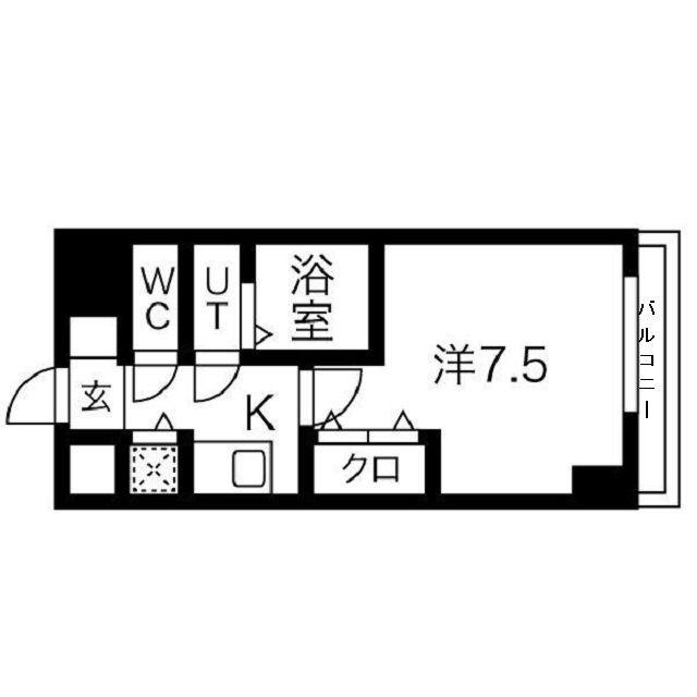 ONE ROOF FLAT FUKUSHIMAワンルーフフラットフク(1K/7階)の間取り写真