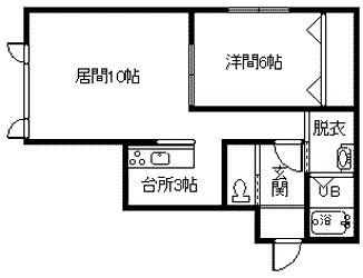 メティオ(1LDK/2階)の間取り写真