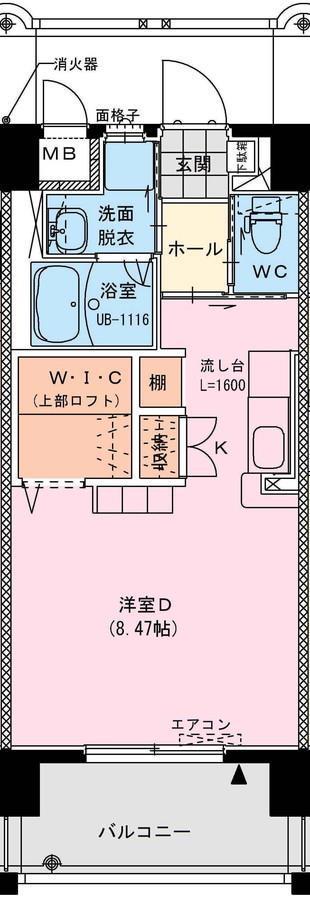 サンデービーチニコル(ワンルーム/2階)の間取り写真