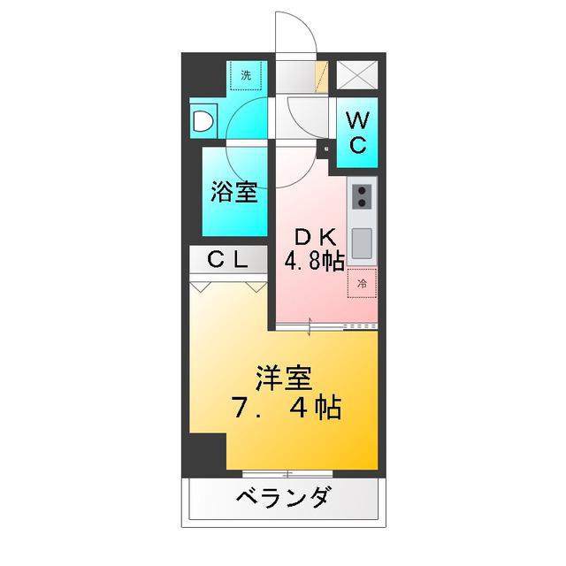 BLANC(1DK/6階)の間取り写真