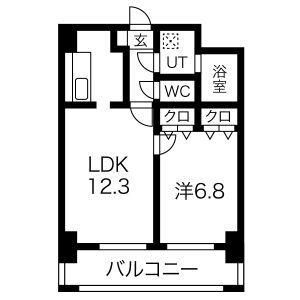 モアナコート(1LDK/5階)の間取り写真