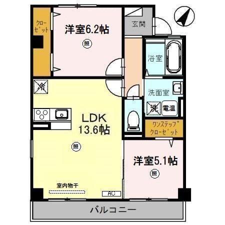 グランデサーナ(2LDK/1階)の間取り写真