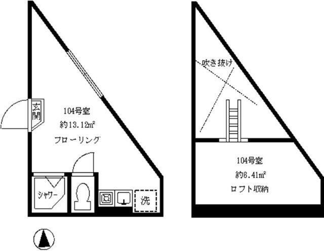 フェリスシャイニー(ワンルーム/1階)の間取り写真