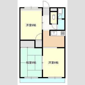 新助マンション(3DK/2階)の間取り写真