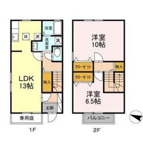 フォレドミール(2LDK/1階)の間取り写真