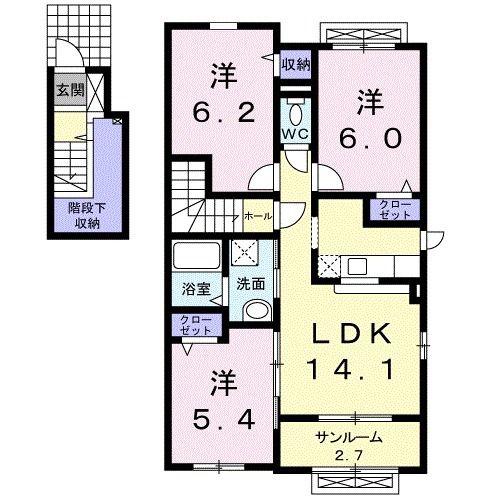 メイクレジェンドIII(3LDK/2階)の間取り写真