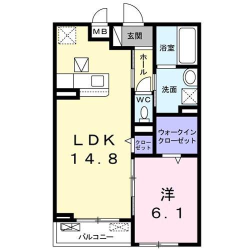 セレーノヴィータ(1LDK/1階)の間取り写真