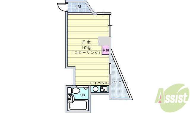 ユニバーサルコート柴原(ワンルーム/3階)の間取り写真