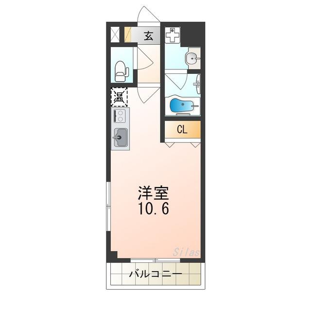 ROYAL MAISON NAKAO(ワンルーム/4階)の間取り写真