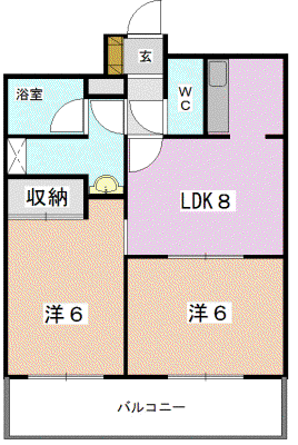 ラフィネエスパース(2DK/4階)の間取り写真