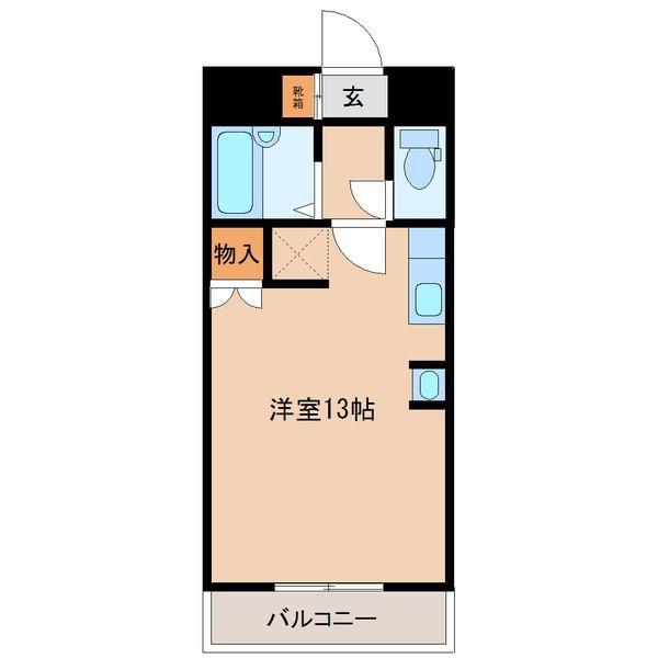 パークサイド大在中央(ワンルーム/8階)の間取り写真
