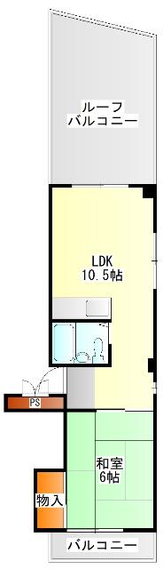大彌ビル(1LDK/4階)の間取り写真