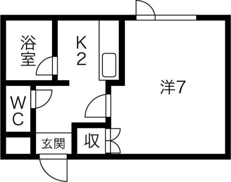 フォーシーズンII (1K/2階)の間取り写真