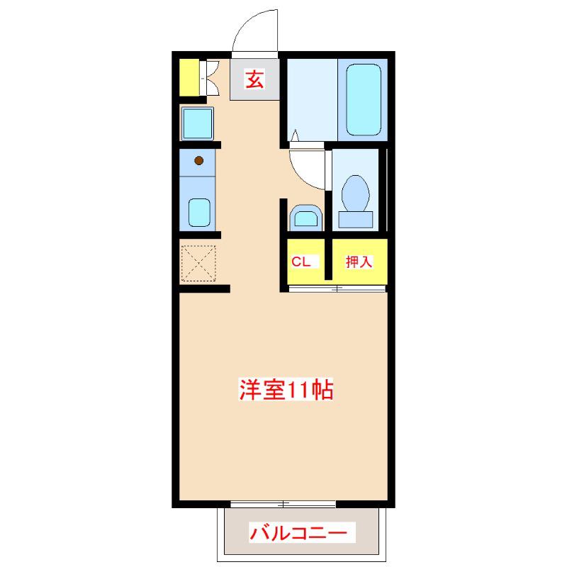 プライム21(ワンルーム/2階)の間取り写真