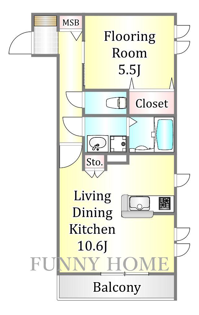MAISON DE ROMAINEE(1LDK/1階)の間取り写真