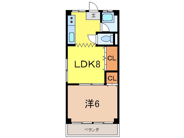 貴和芦屋(1LDK/5階)の間取り写真
