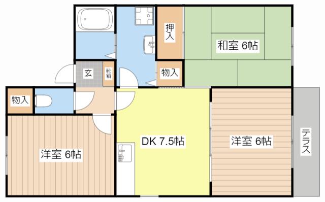 リンデンハイムII(3DK/1階)の間取り写真
