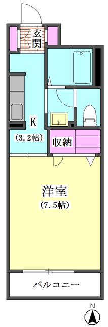 シャーメゾン萩(1K/3階)の間取り写真