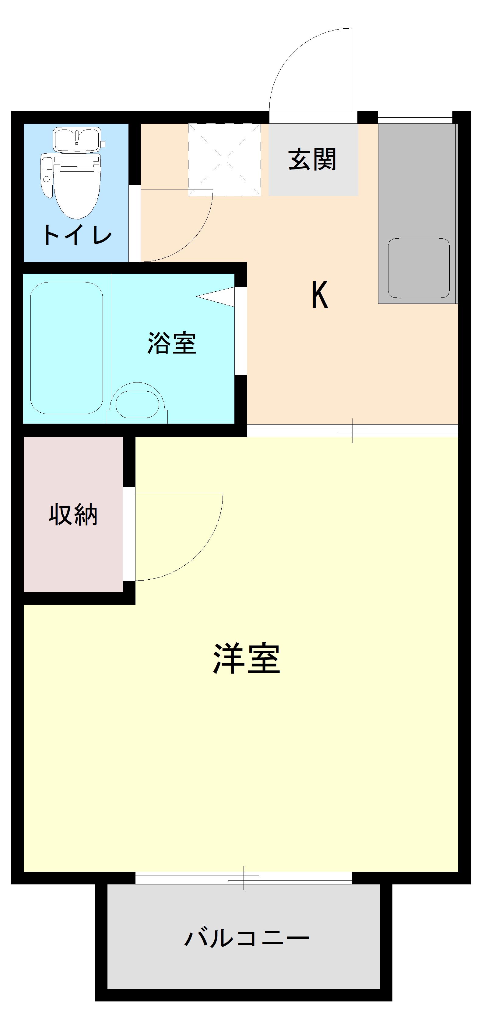 サンプラザ善光寺A(1K/2階)の間取り写真