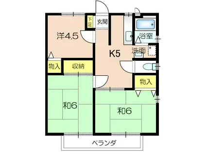 リーブハイツ2(3K/2階)の間取り写真