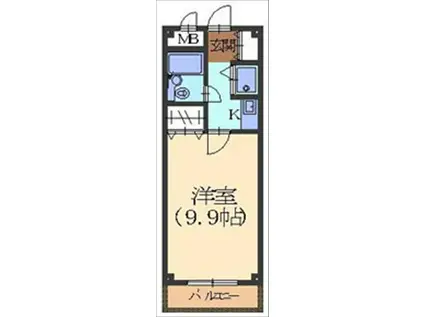 朝日プラザ金沢小立野(1K/2階)の間取り写真
