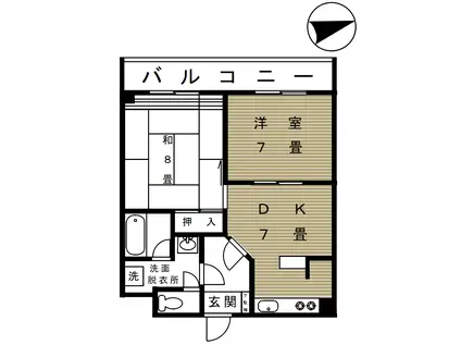 マノ―ホワイト(2DK/2階)の間取り写真